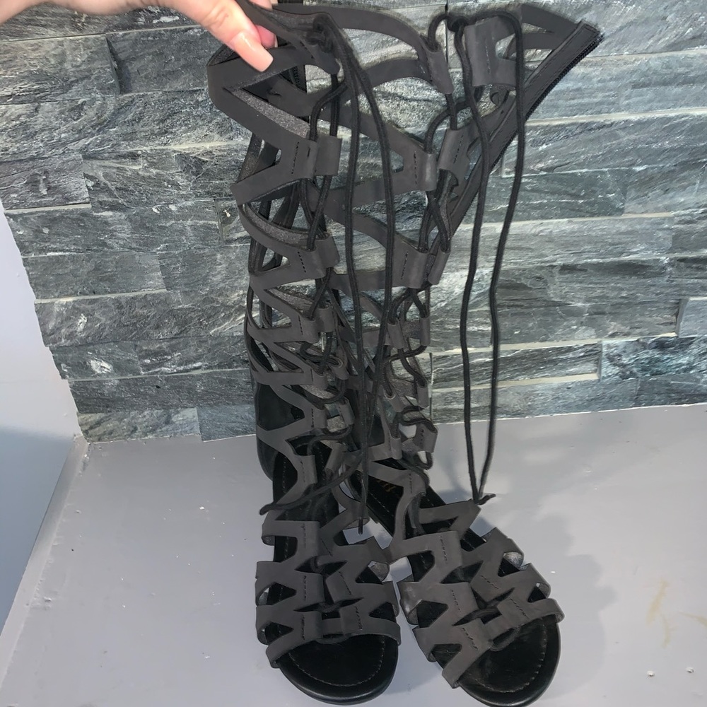 Black gladiator sandals